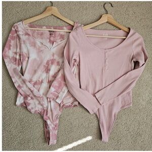 Victoria's Secret Pink and Tie-Dye Bodysuits